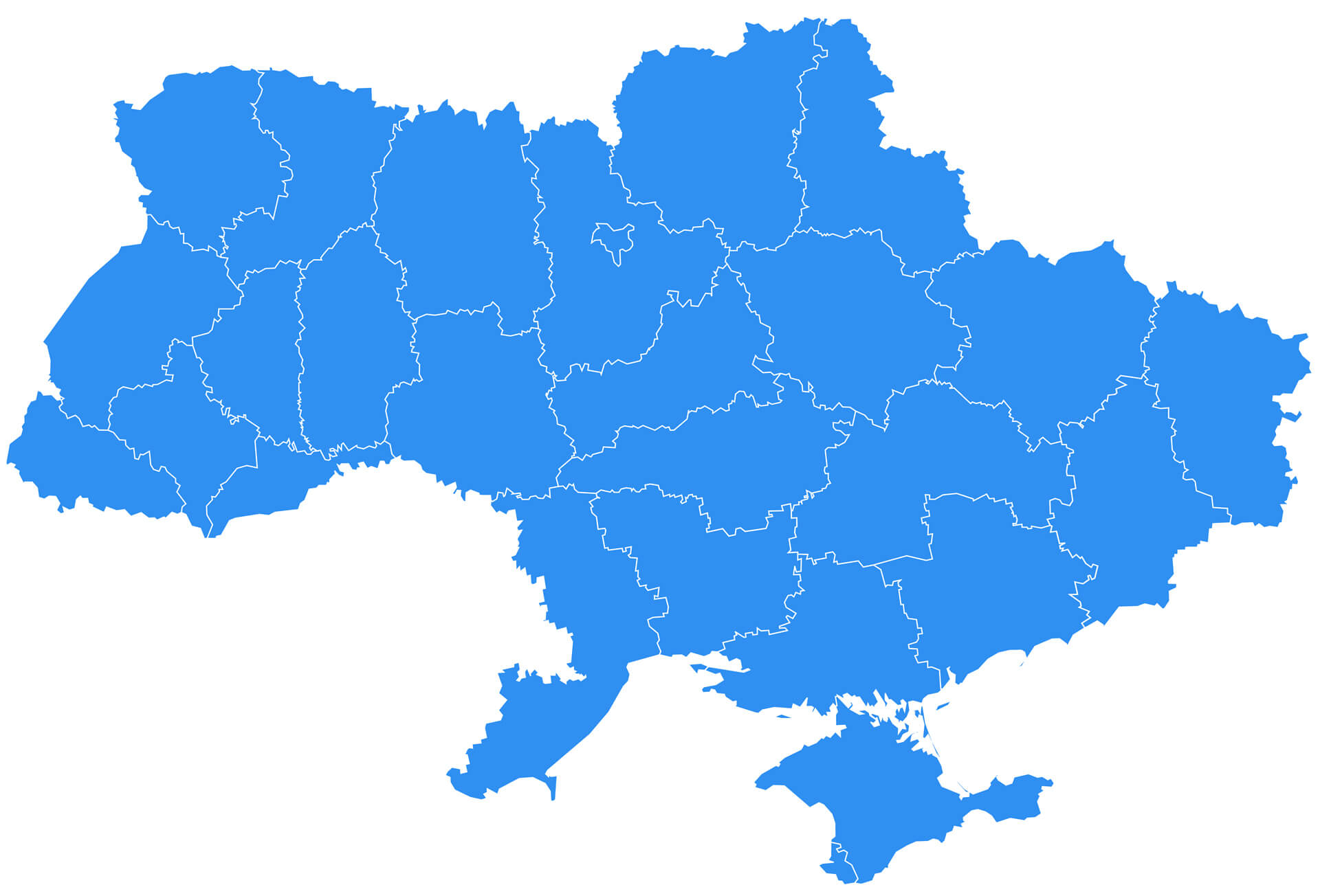 Vector Ukraine Map on White Background